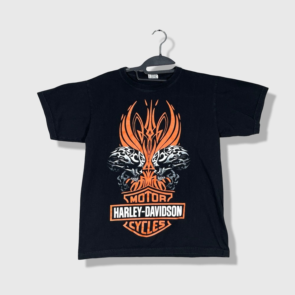 Harley-Davidson T-Shirt Mens Small Black Biker Grunge Moto Edgy Streetwear